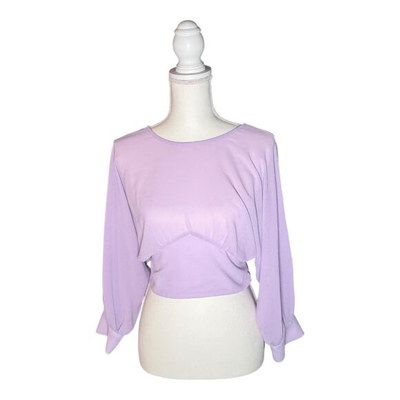 Zara Purple Top with Bubble Sleeves - Size XS - Picture 1 of 5